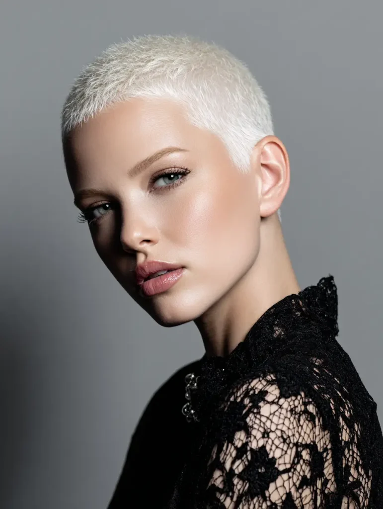 Platinum Blonde Buzz Cut