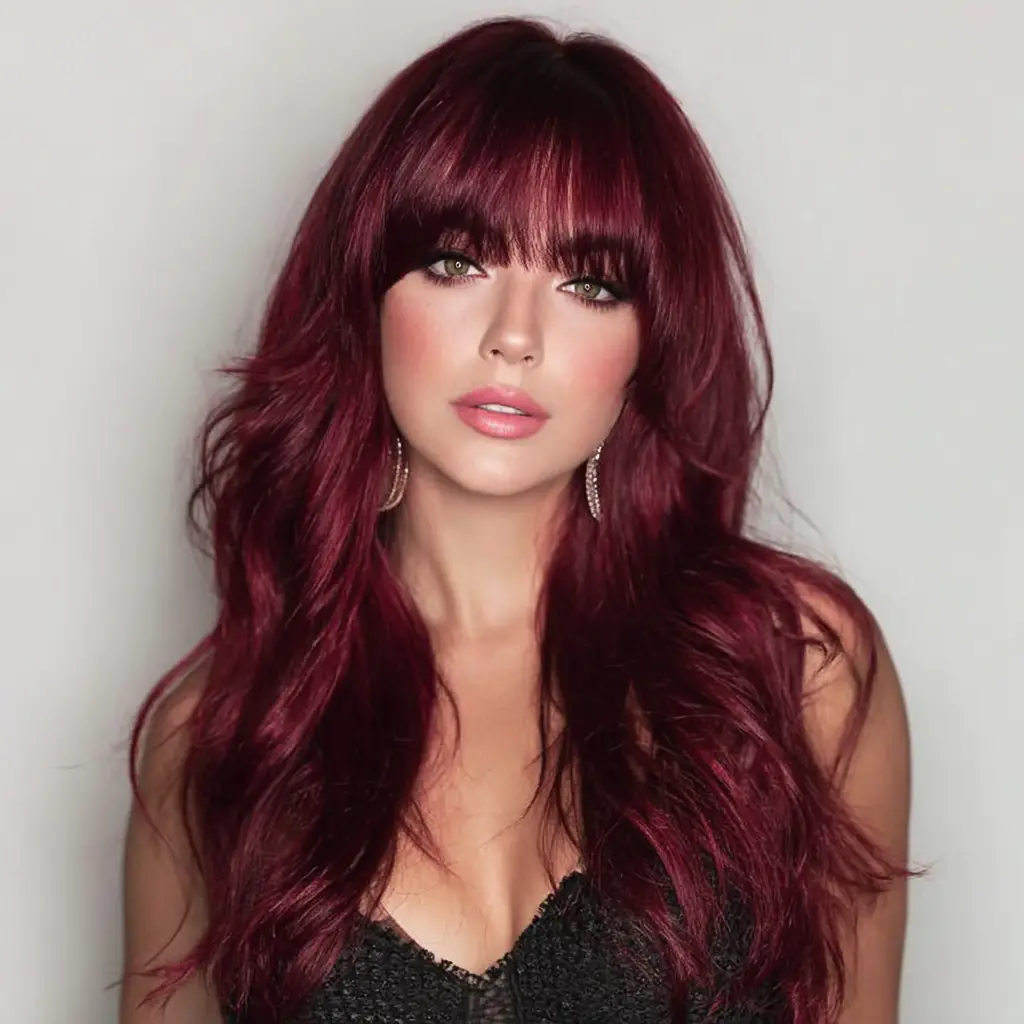 Red Weave with Bangs