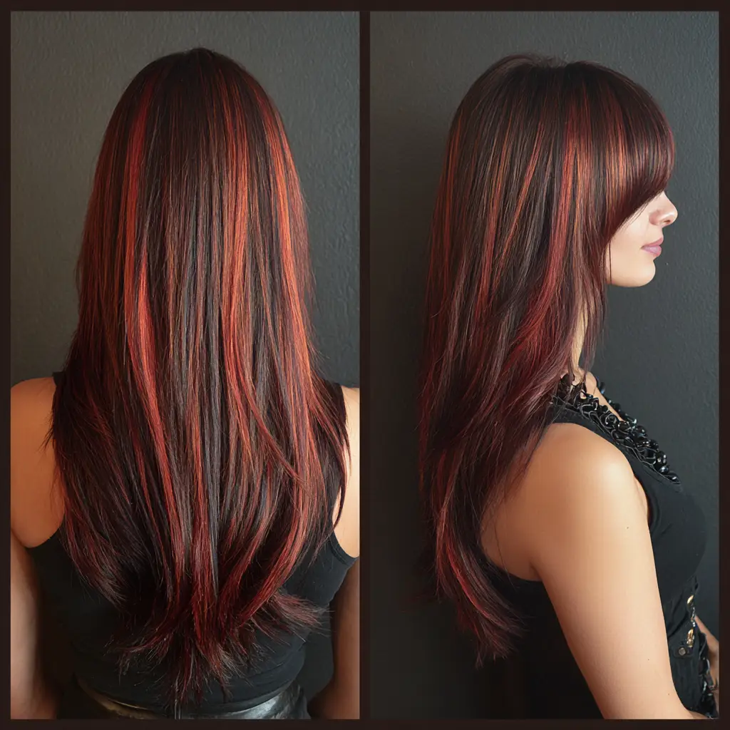 Red Weave with Highlighted Streaks