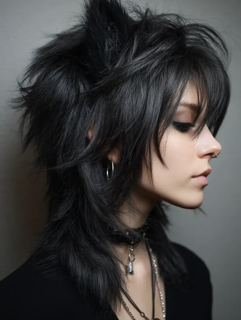 Shag-Inspired Black Wolf Cut