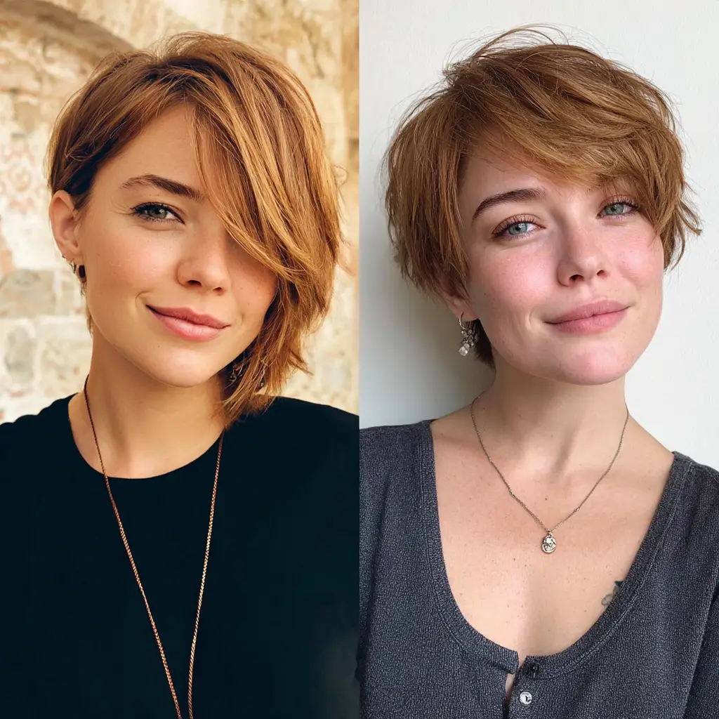 Shaggy Lob – Short Haircuts for Chubby Face