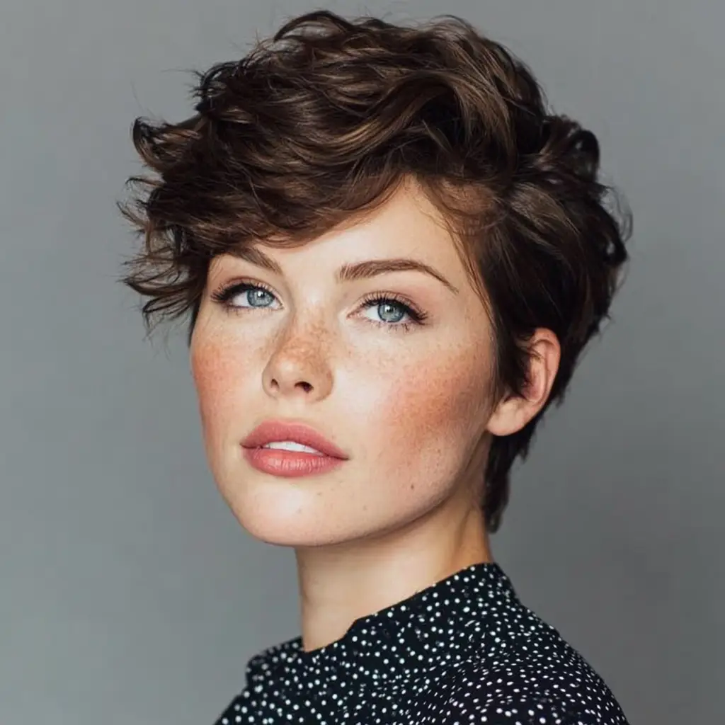 Short Cut with Volume on Top – Short Haircuts for Chubby Face