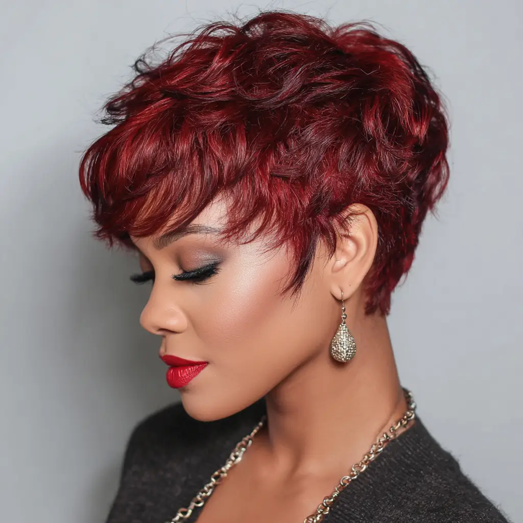 Short Pixie Red Weave