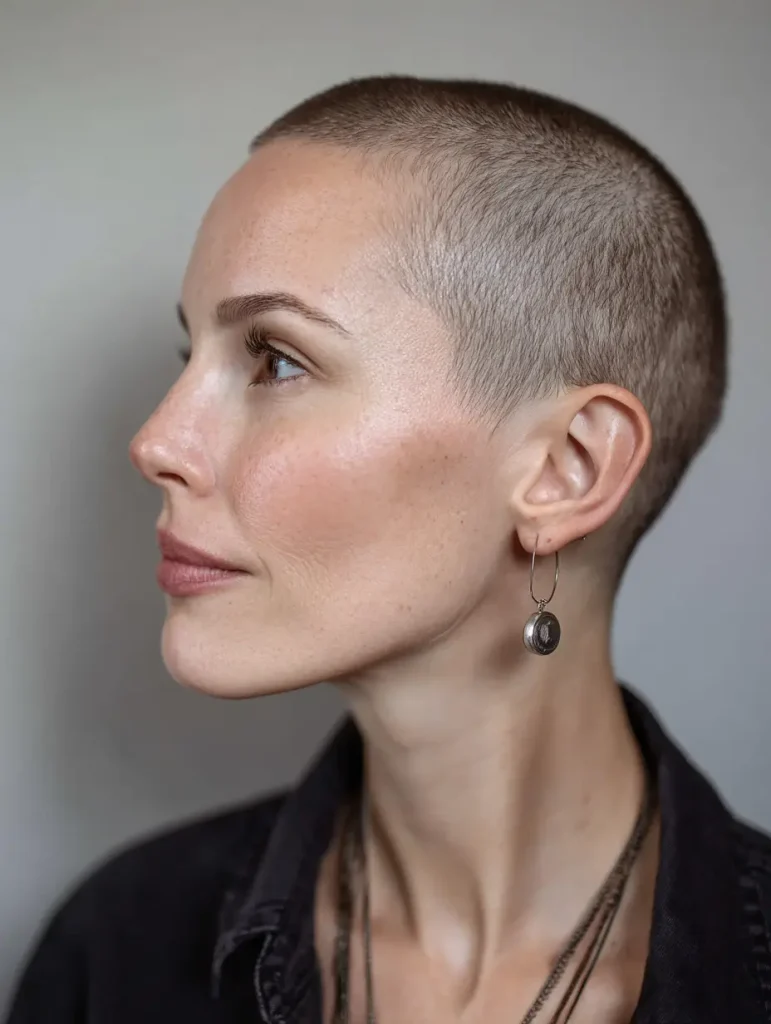 Soft Buzz Cut with Longer Top