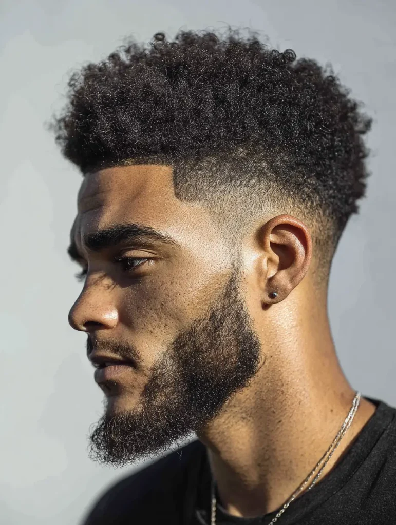 Taper Fade with Afro