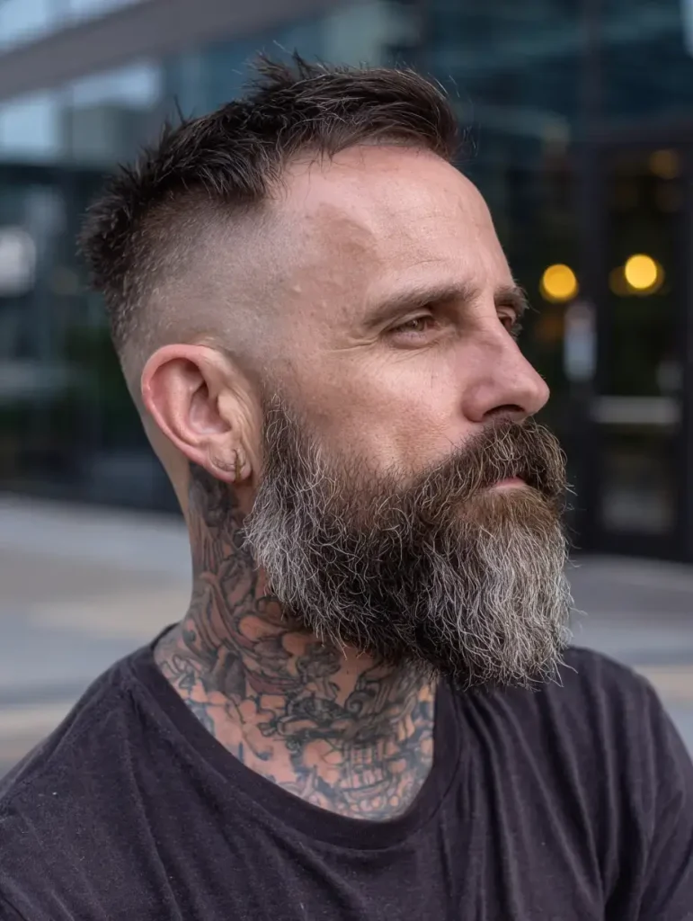 Temple Fade with Beard