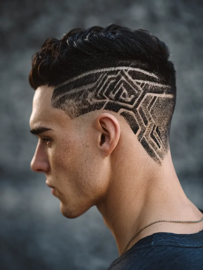 Temple Fade with Line Design