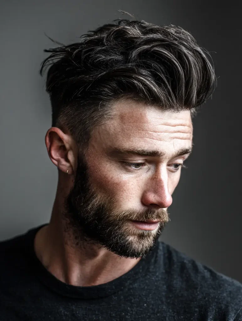 Temple Fade with Quiff