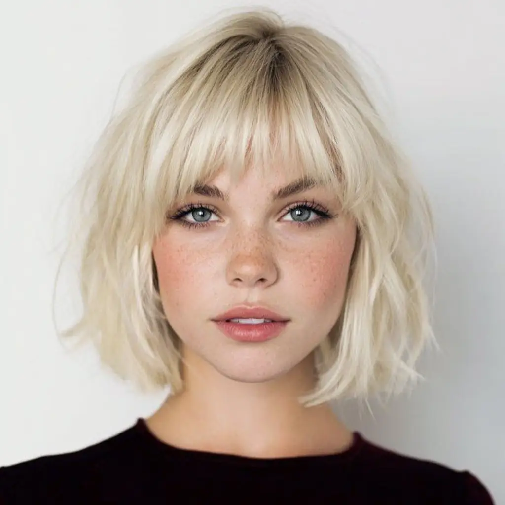 Wavy Short Bob – Short Haircuts for Chubby Face