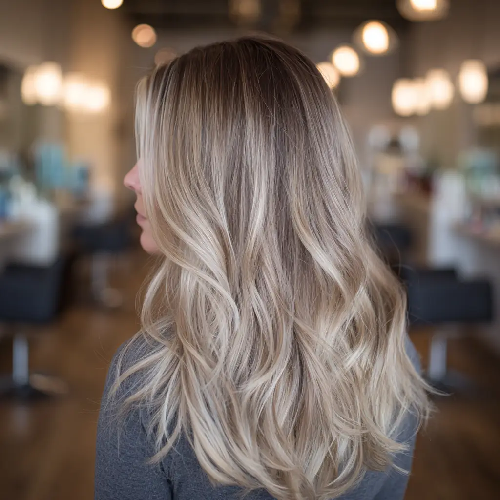 Ash Blonde Balayage Wolf Cut