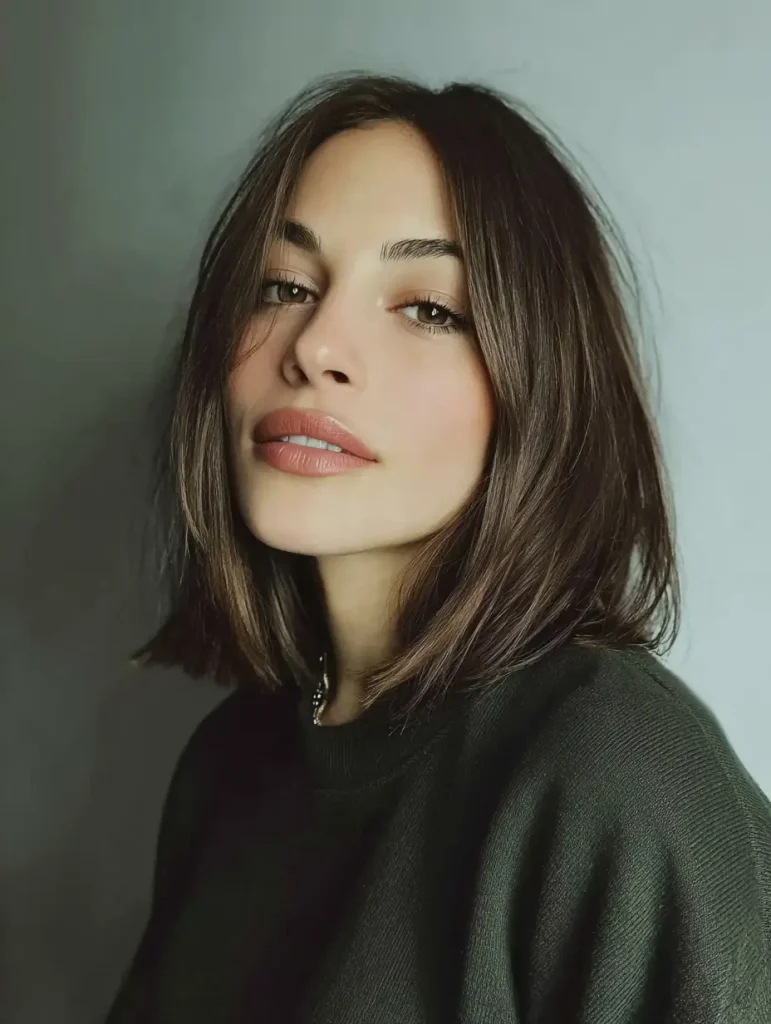 Blunt Cut with Middle Part