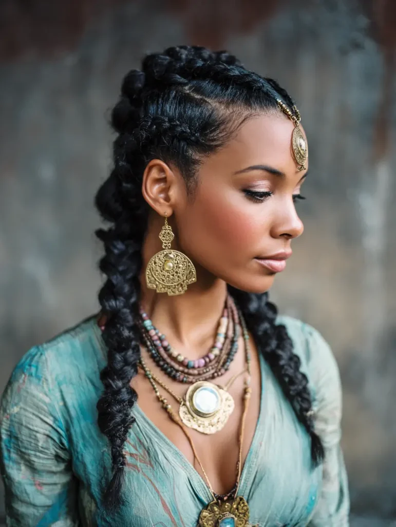 Bohemian Goddess Cornrows