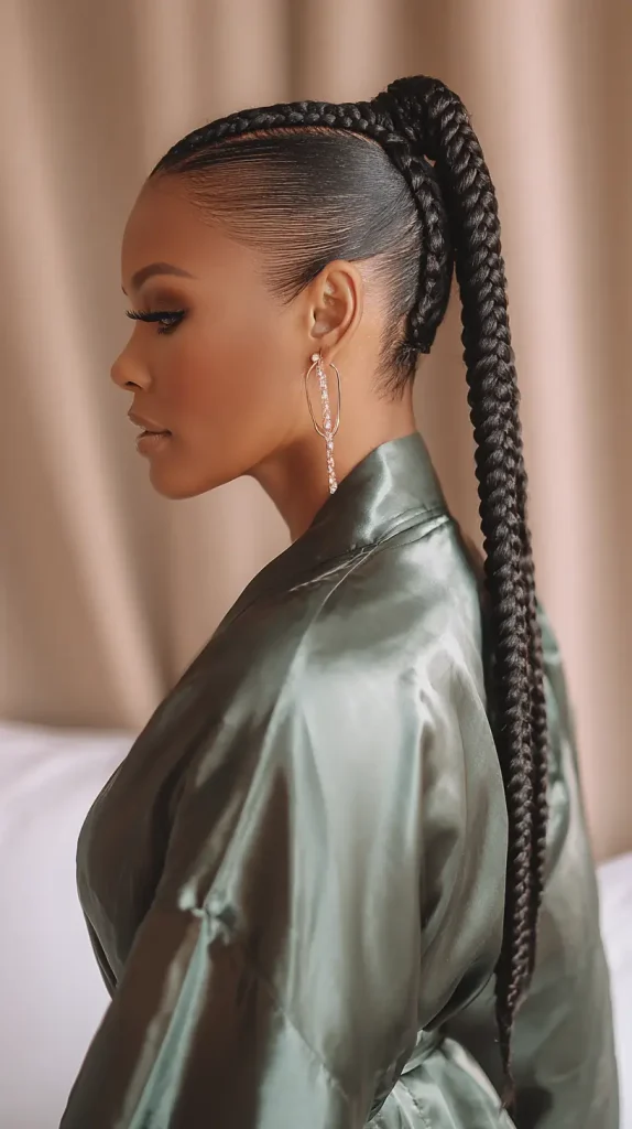  Braided Base Sleek Ponytail