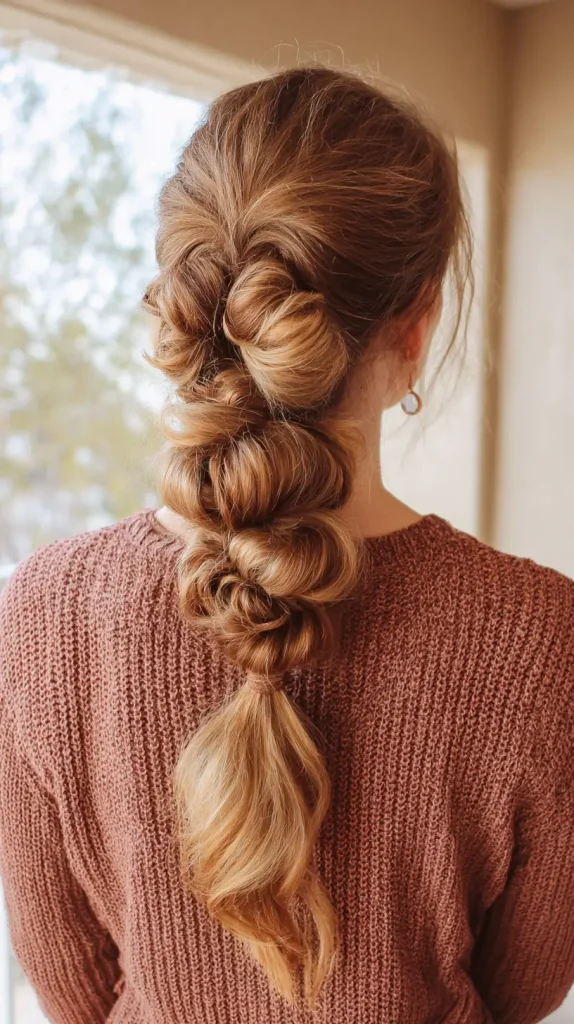  Braided Bubble Ponytail