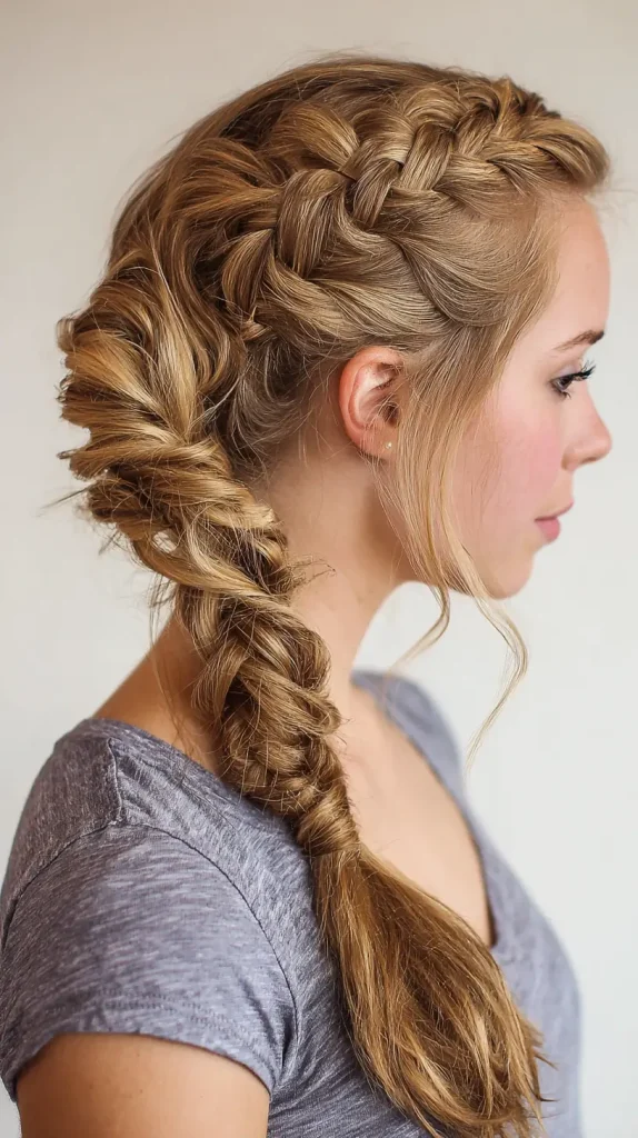 Braided Sides into Ponytail