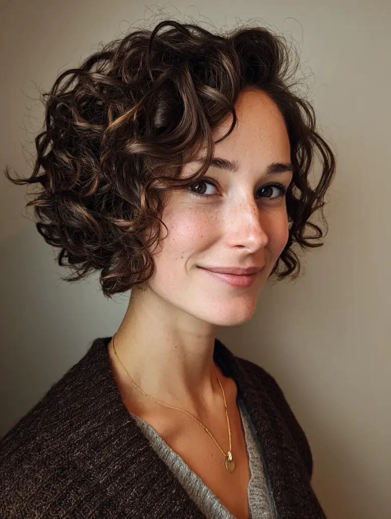 Chin-Length Curly Bob
