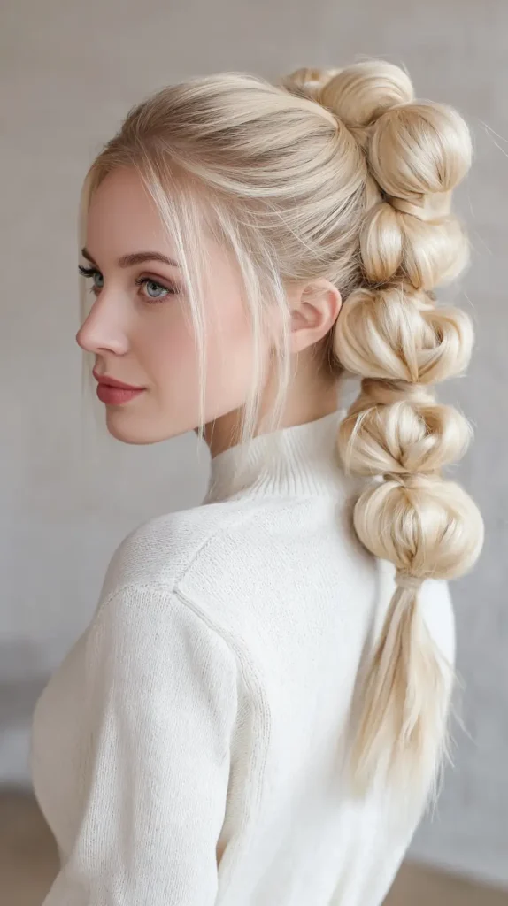 Classic High Bubble Ponytail