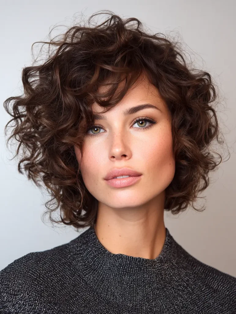 Curly Bob with Side Part