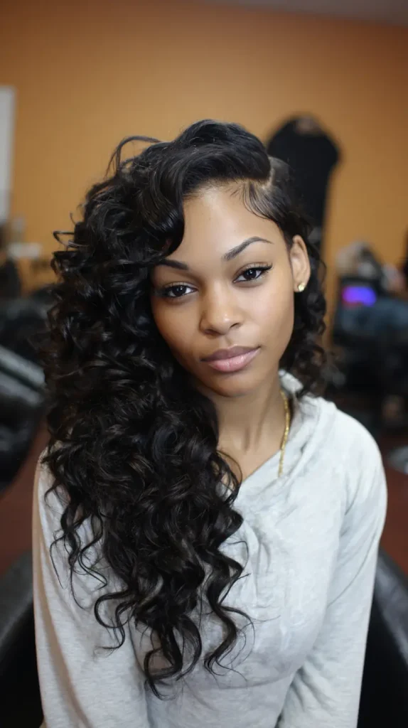 Curly Quick Weave with Leave-Out
