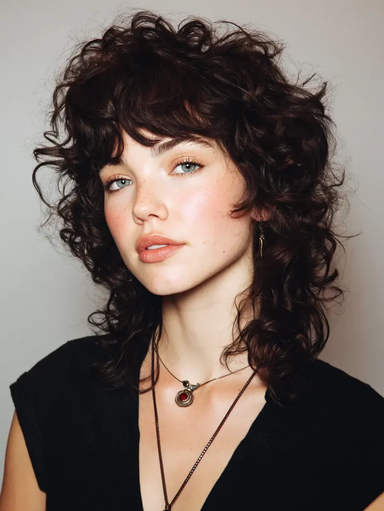 Curly Shag with Bangs
