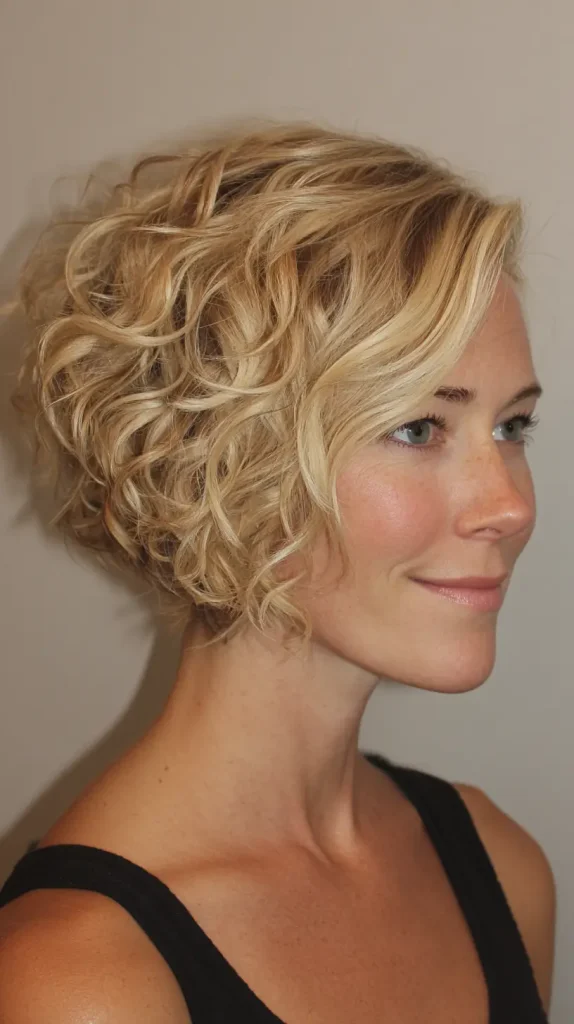 Curly Stacked Inverted Bob