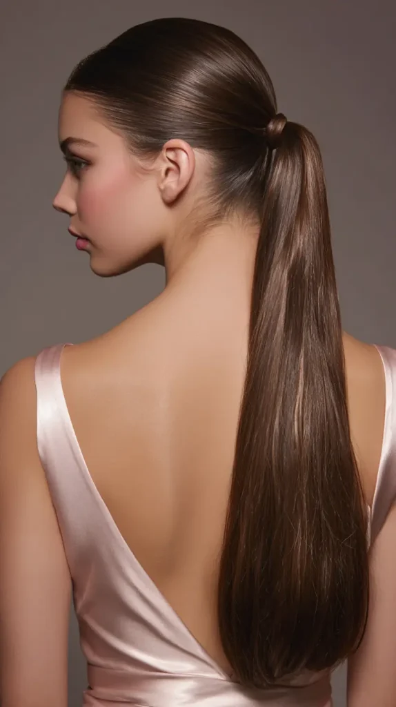 Gelled Sleek Ponytail with Baby Hair Art