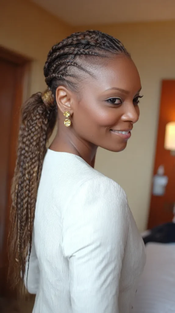 Ghana Braids into Ponytail