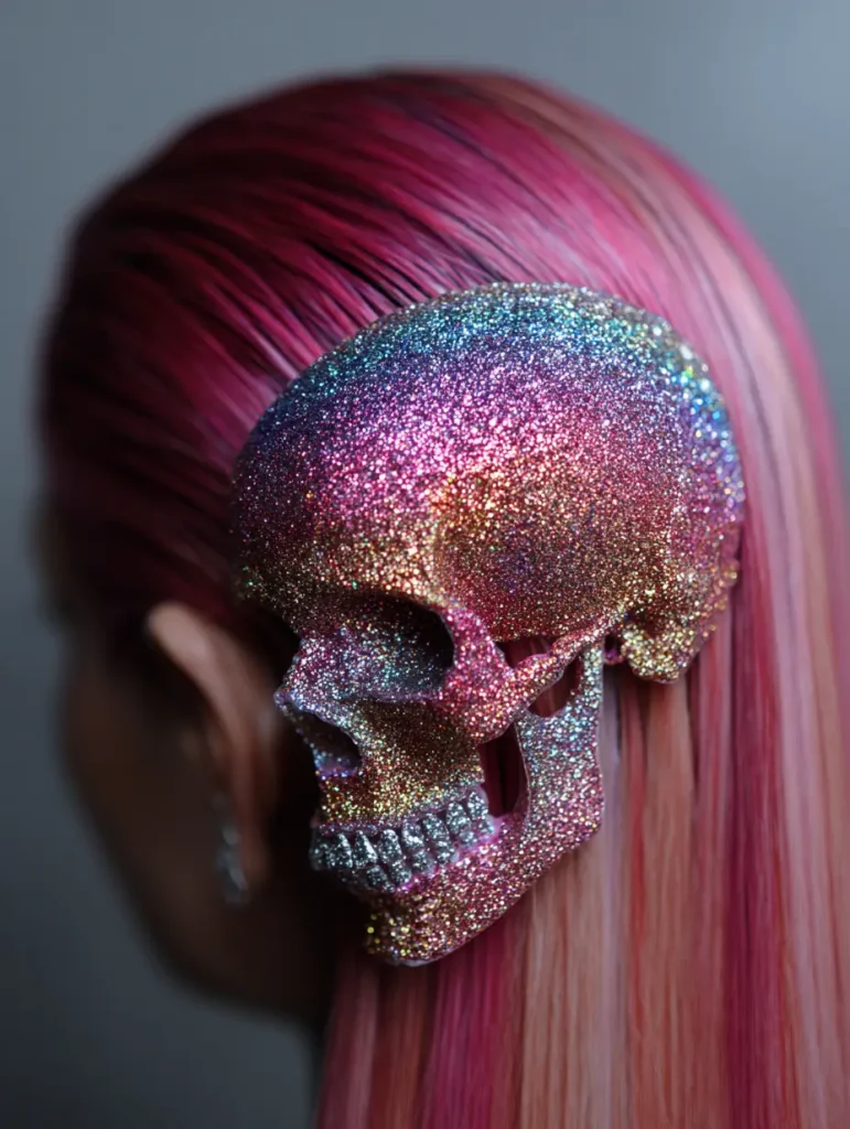 Glitter Skull Hair
