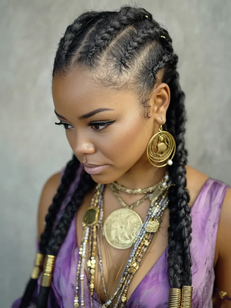 Goddess Cornrows with Beads