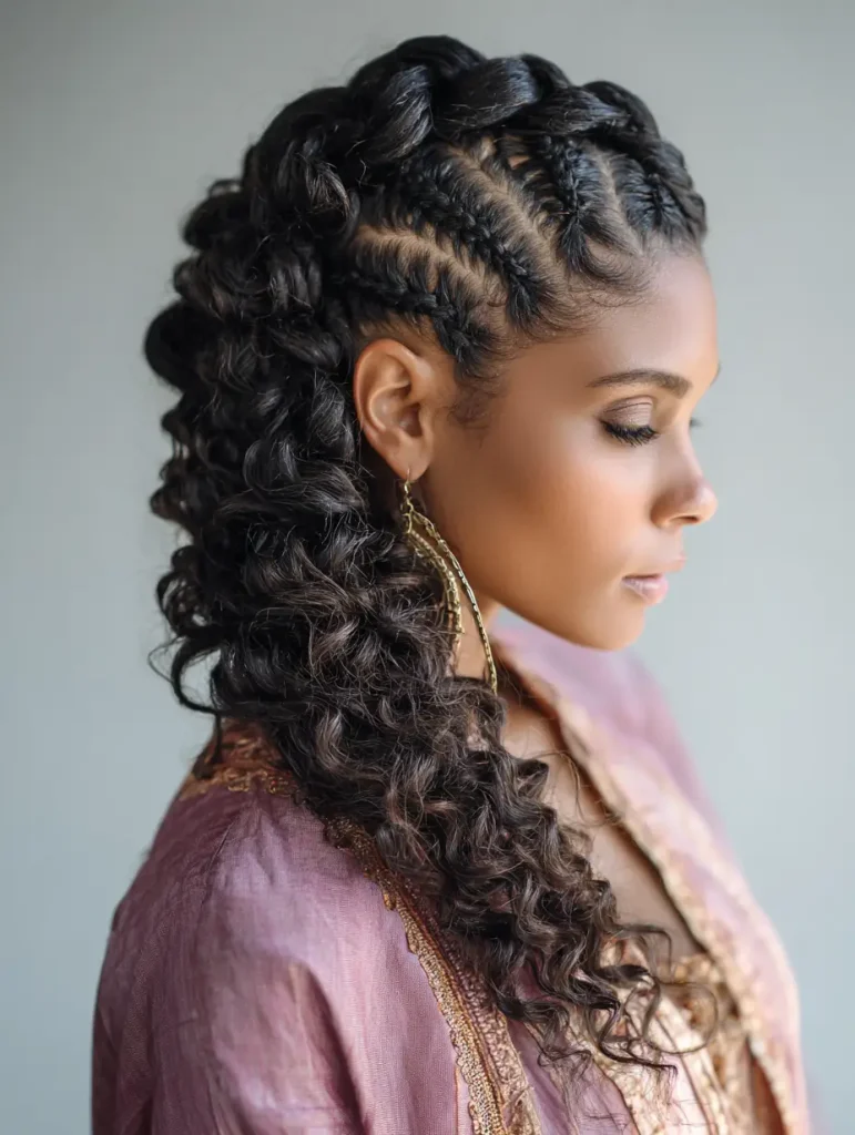 Goddess Cornrows with Curls