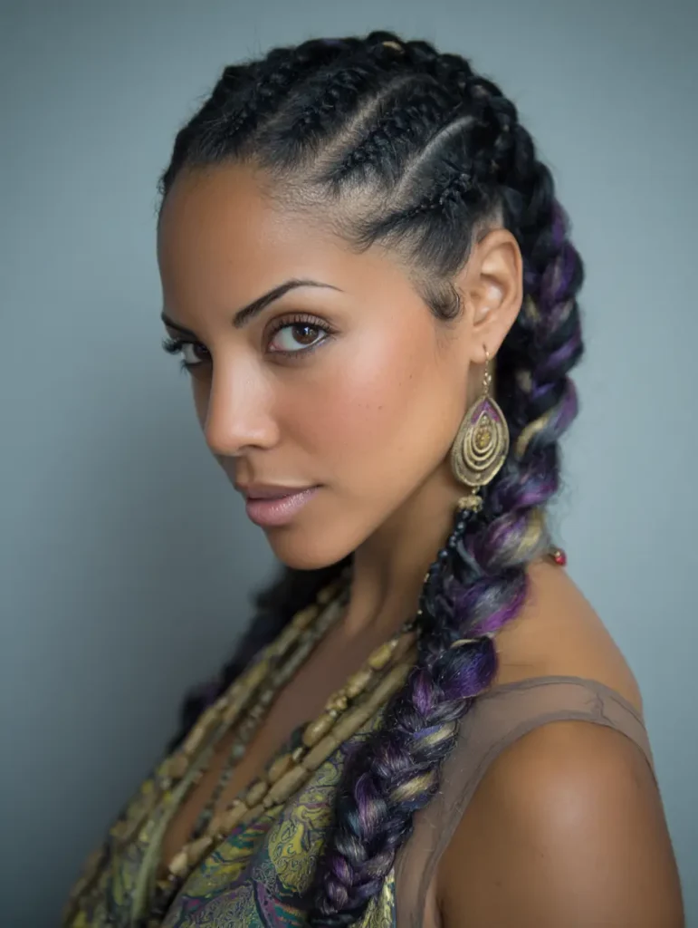 Goddess Cornrows with Highlights