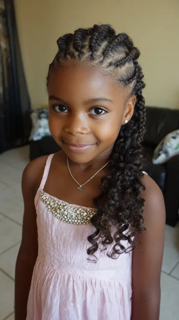 Half Cornrows, Half Curls