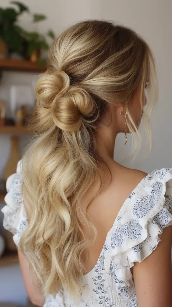 Half-Up Bubble Ponytail