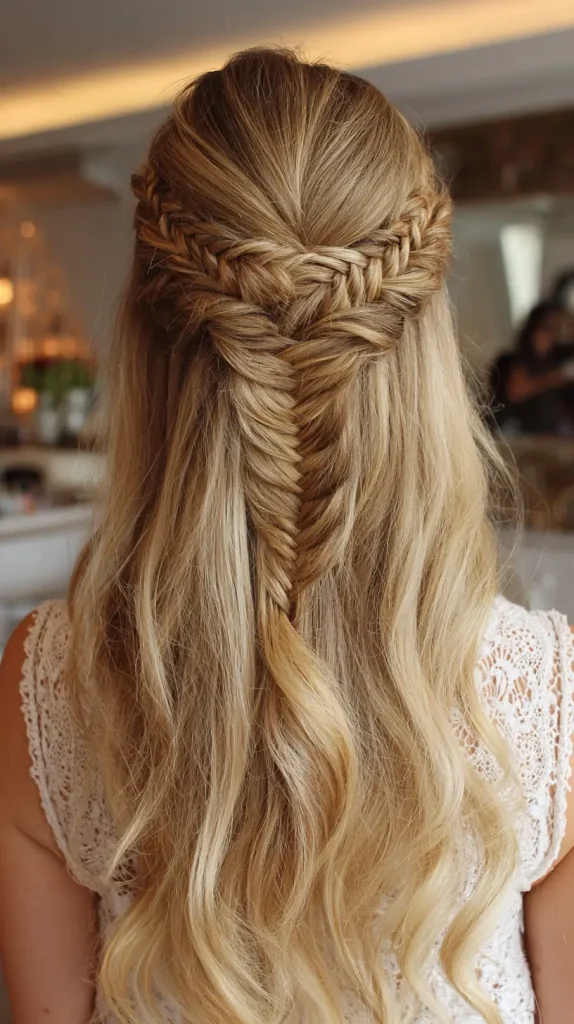 Half-Up Fishtail Braid