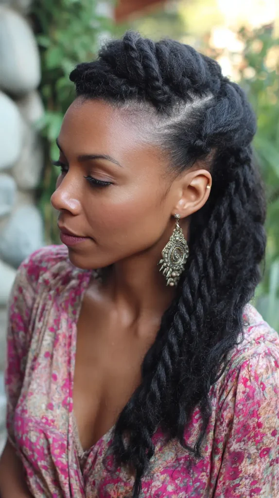 Half-Up, Half-Down Twist Style