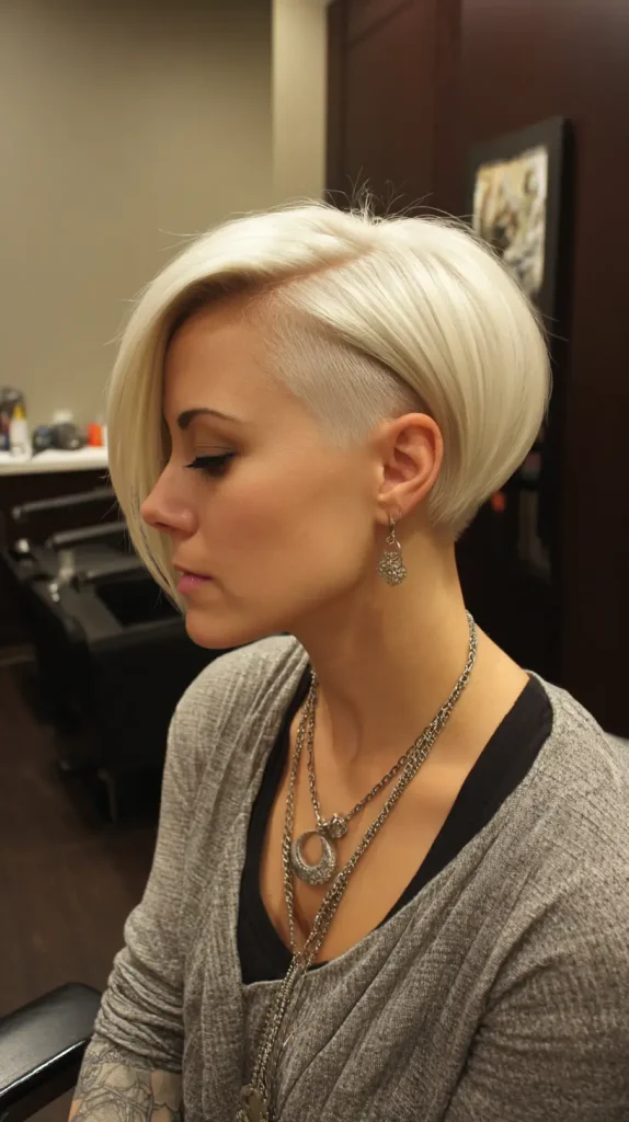 Inverted Bob with Shaved Side