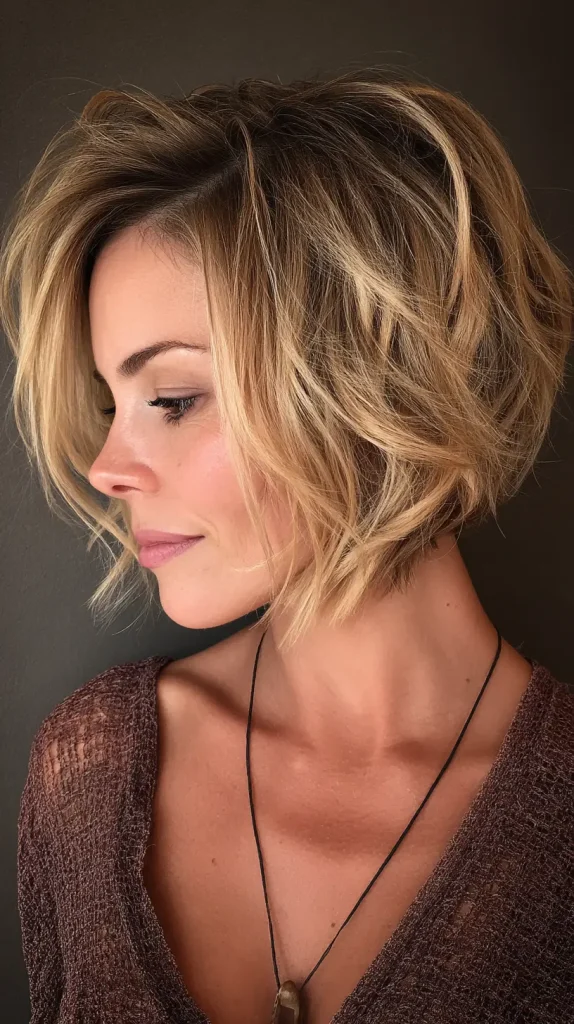 Inverted Bob with Volumizing Crown Layers