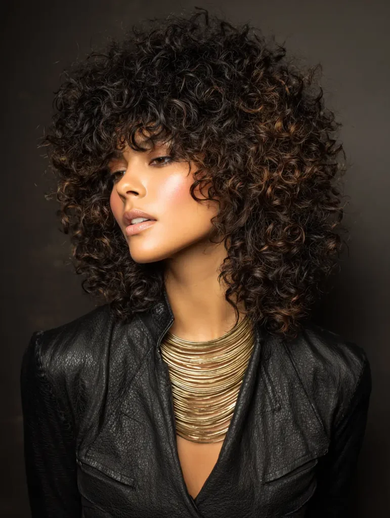 Layered Afro Shag – Curly Shag Cut