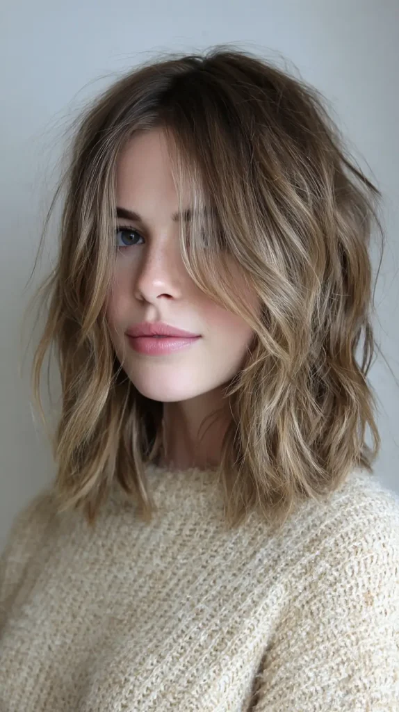 Layered Curls with Bangs