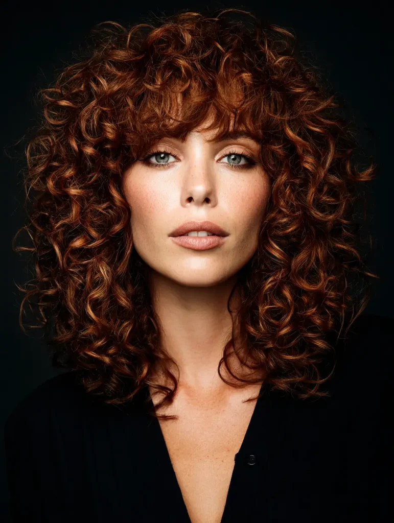 Layered Fro with Curly Fringe