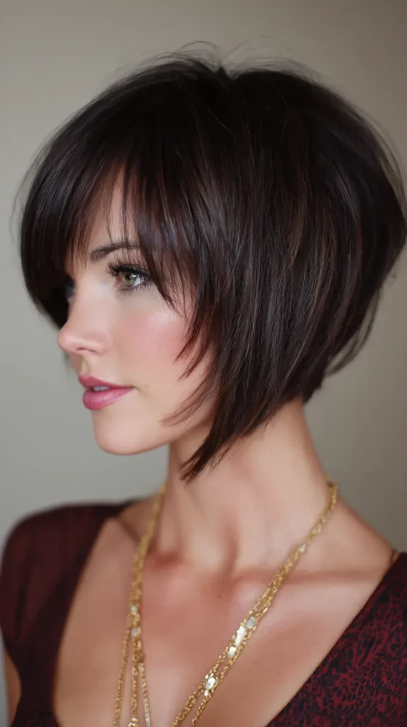 Layered Inverted Bob with Bangs
