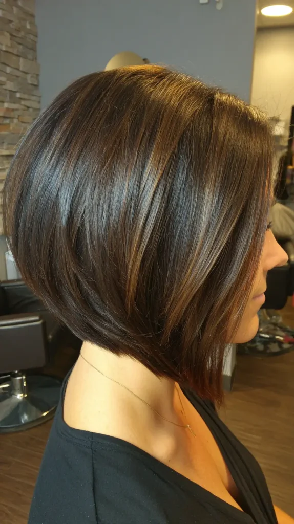 Long Inverted Bob (Lob) with Subtle Stacking