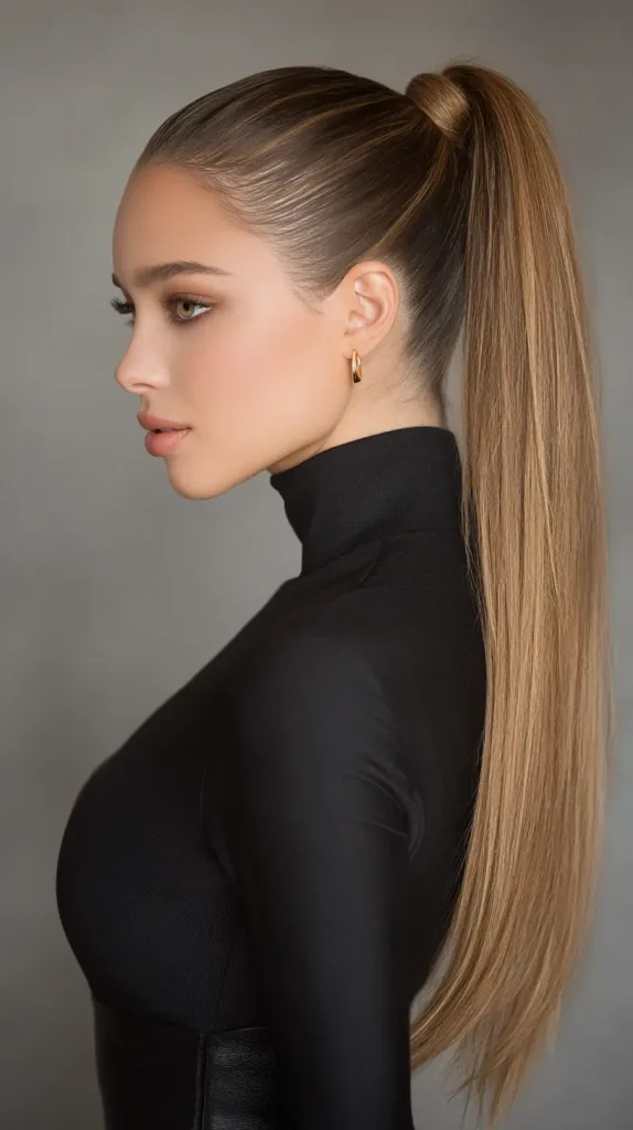 Long Sleek Ponytail with Extensions