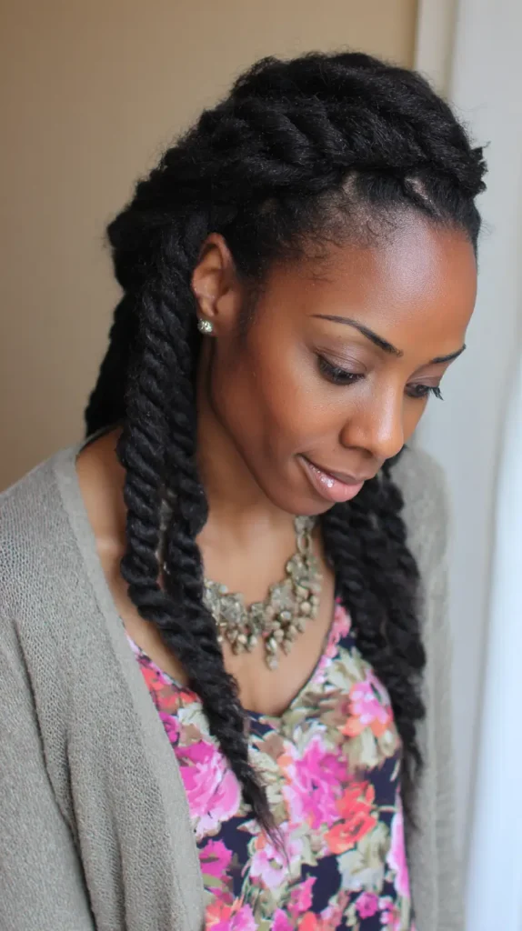 Long Twists with Natural Hair Extensions