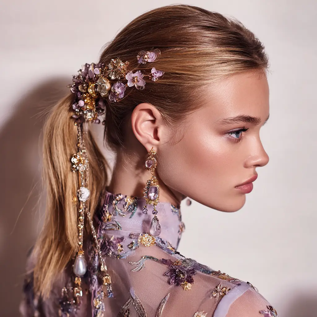 Low Ponytail with Accessories 