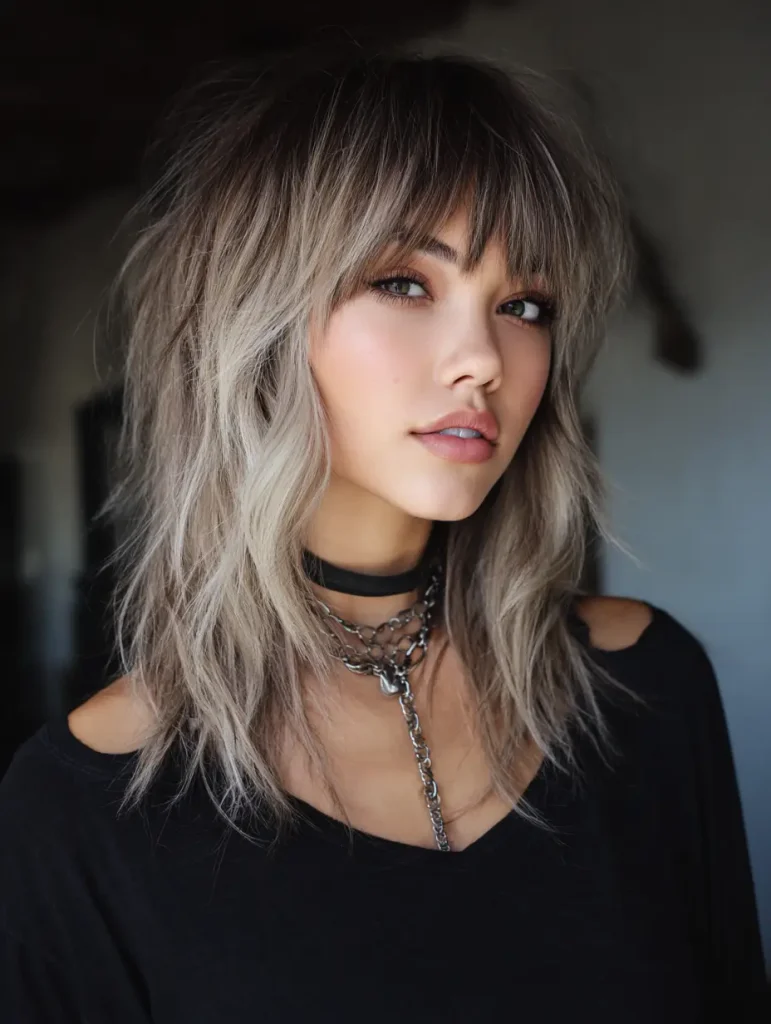 Medium Wolf Cut with Balayage