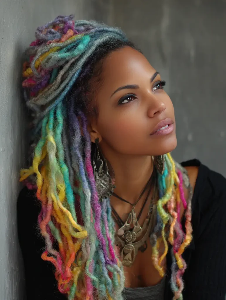 Rainbow Dyed Locs