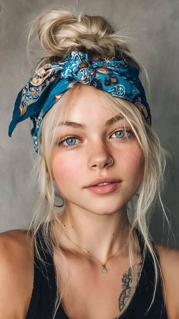 Rolled Bandana Look