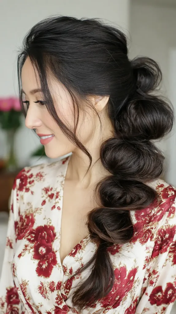 Side Bubble Ponytail