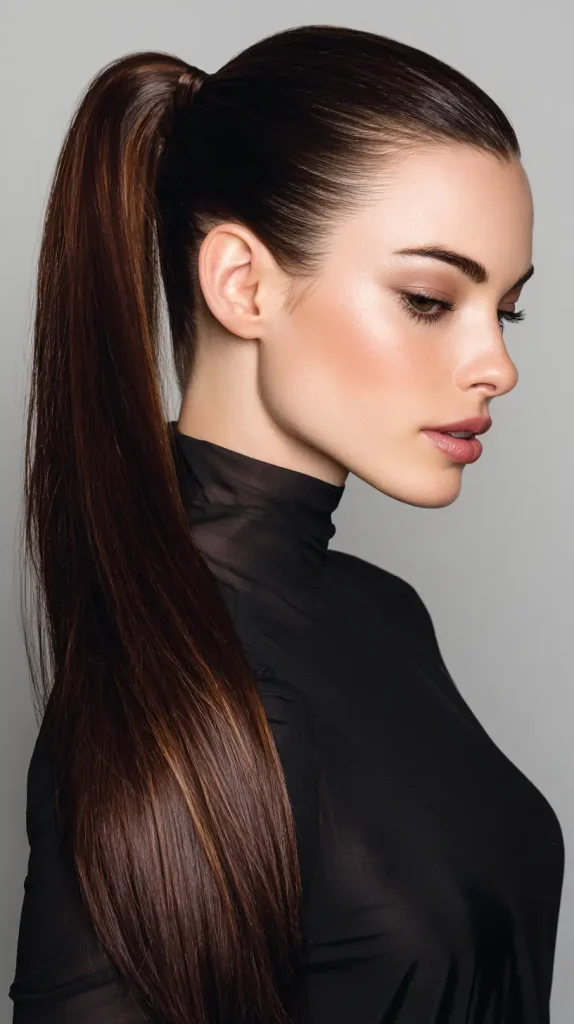 Side Part Sleek Ponytail